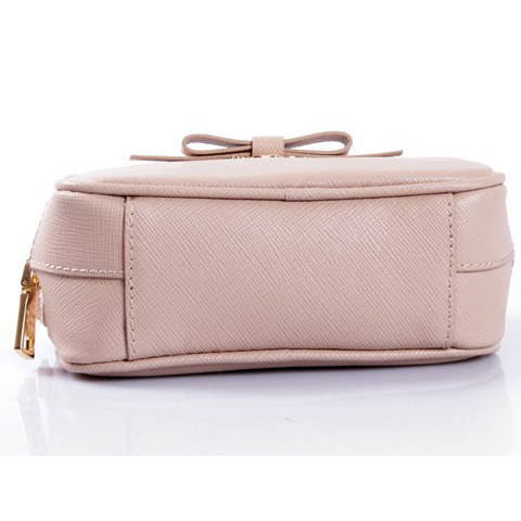 2013 Prada Saffiano Bow Small Shoulder Bag 1N1674 in Light Pink