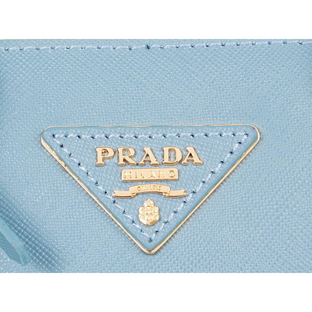 2013 Prada Saffiano Leather 33CM Two Handle Bag 0812 in Light blue