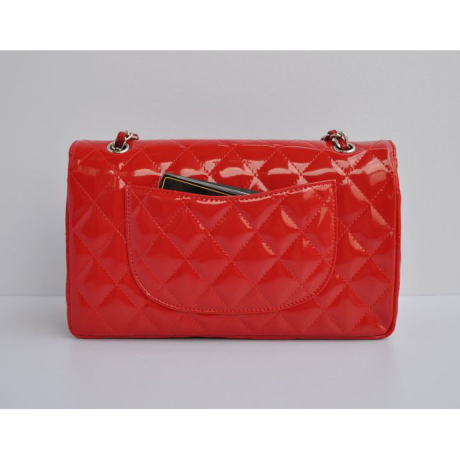 2015 Chanel 2.55 Series Bags Red Patent Leather 1112 Silver