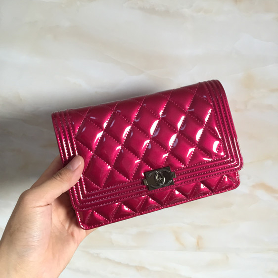2015 Chanel Boy WOC Mini bag Original Patent Leather Rose