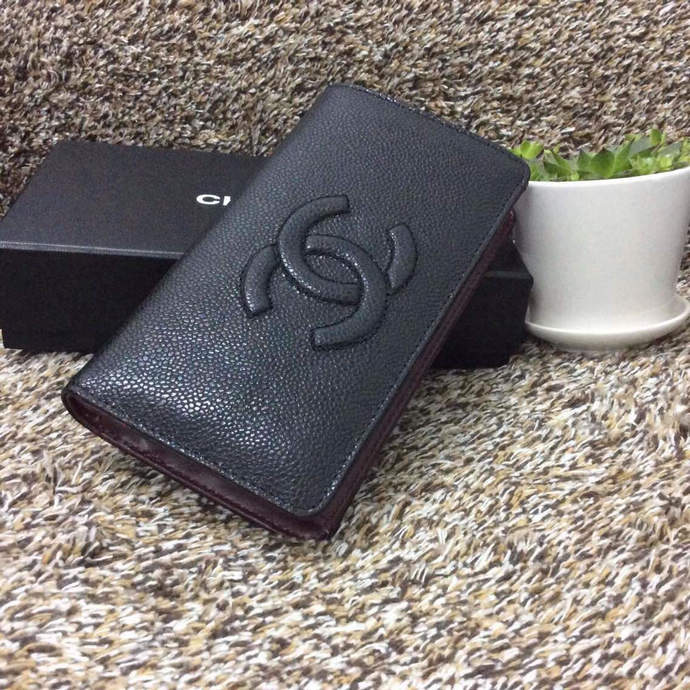 2015 Chanel Matelasse Fold Wallet Caviar leather A31508 Black