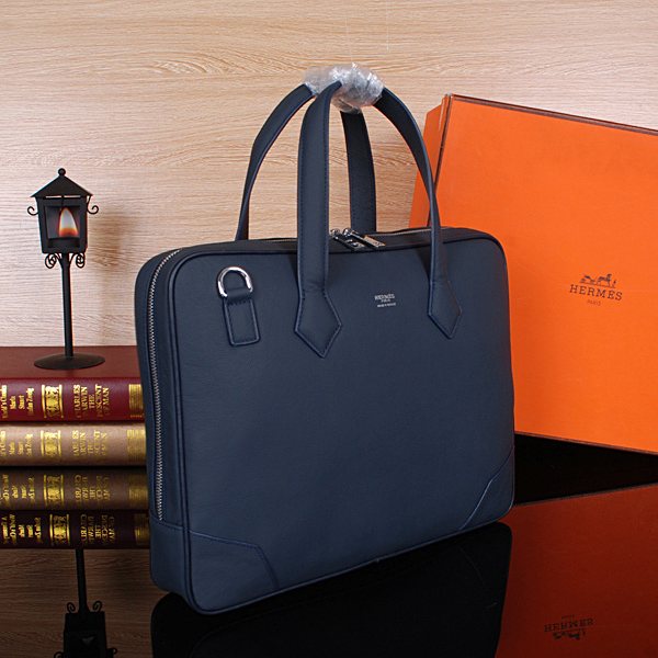 2015 Hermes Briefcase Original Calf Leather H38011 Royalblue