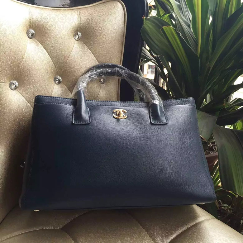 2016 Chanel Blue Original Lambskin leather Tote Shoulder Bag A67007