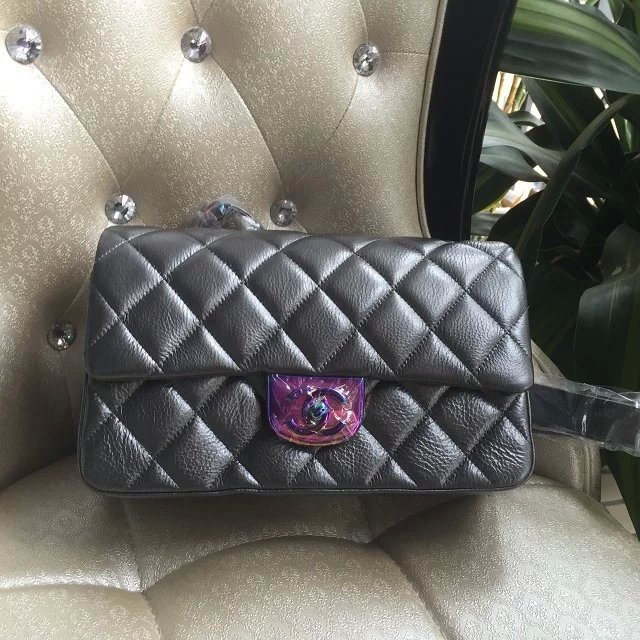 2016 Chanel Classic Flap Bag Gray Original leather A1025