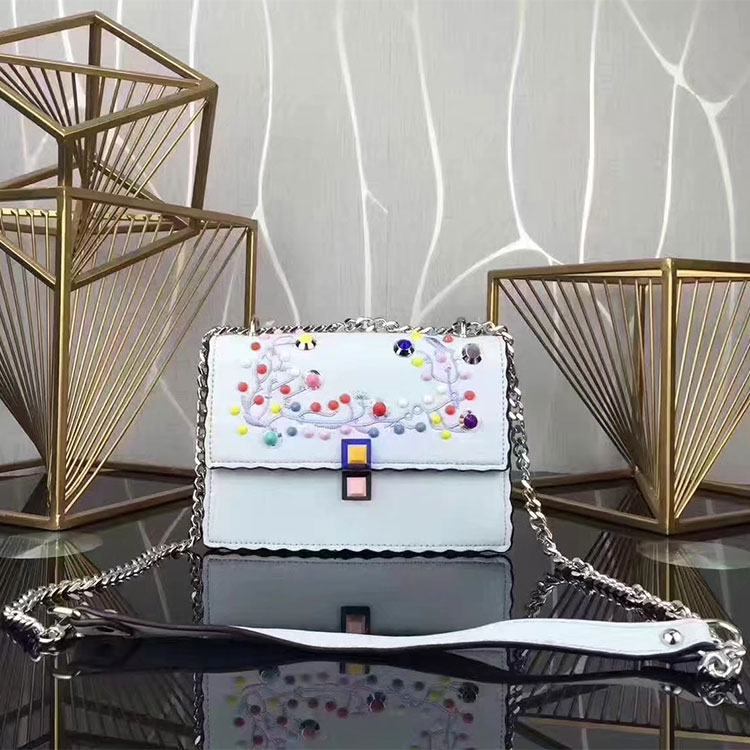 2017 Fendi KAN I SMALL Shoulder bag in calfskin leather 9670