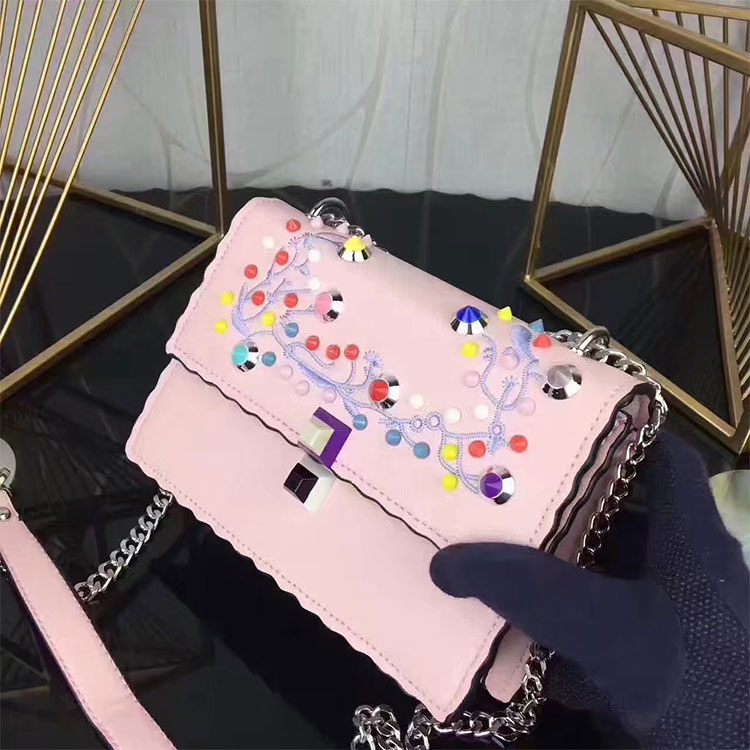 2017 Fendi KAN I SMALL Shoulder bag in calfskin leather 9670