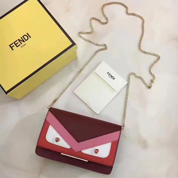 2017 Fendi WALLET ON CHAIN in leather 8M03469