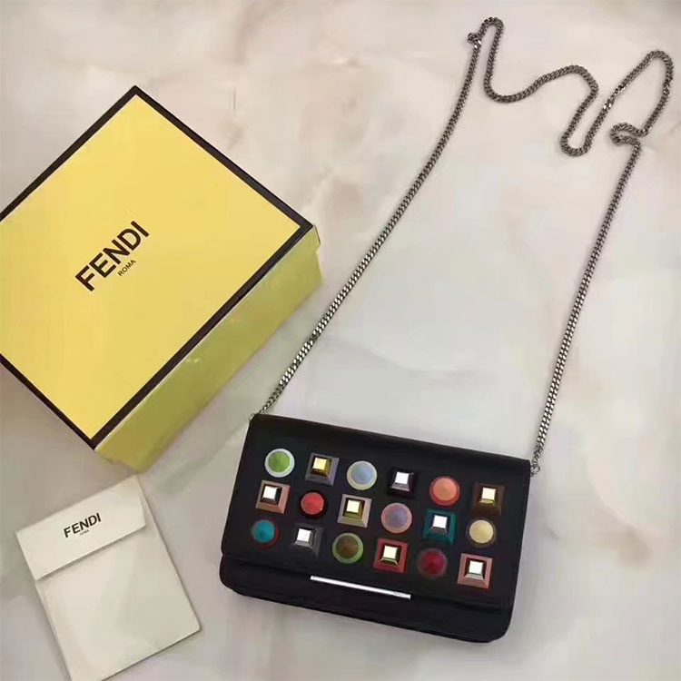 2017 Fendi WALLET ON CHAIN in leather 8M03469