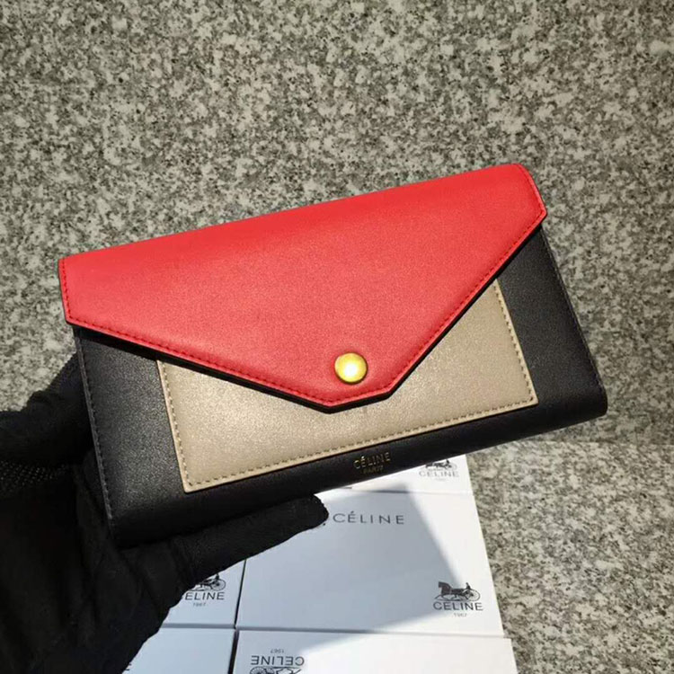 2018 CELINE POCKET TRIFOLDED MULTIFUNCTION IN MULTICOLOUR SHINY SMOOTH CALFSKIN