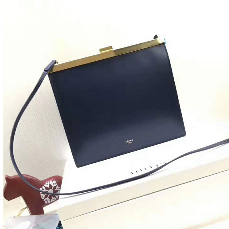2018 CELINE SMALL CLASP BAG IN BOX CALFSKIN WITH PATINA