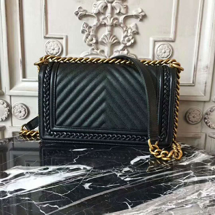 2018 Chanel LeBoy Flap Shoulder Bag Original Caviar leather A67086