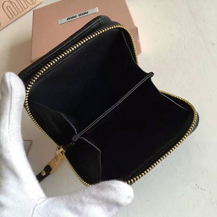 2018 Miu Miu MADRAS GOAT LEATHER WALLET