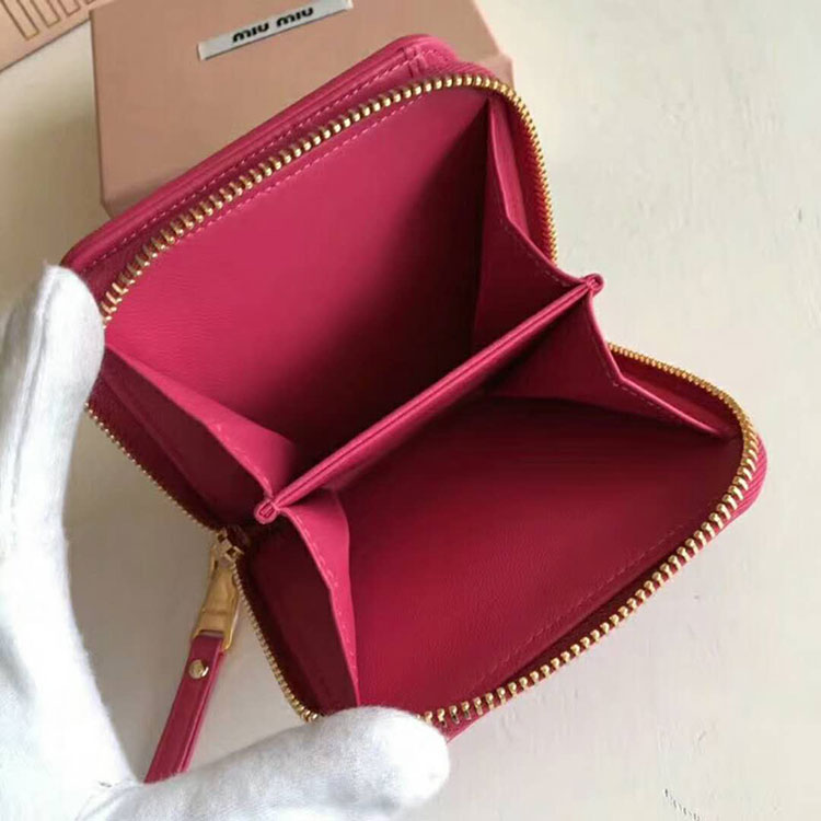 2018 Miu Miu MADRAS GOAT LEATHER WALLET
