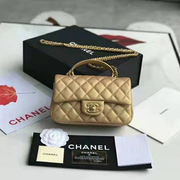 2021 Chanel mini flap bag with top handle