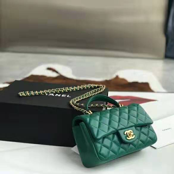 2021 Chanel mini flap bag with top handle