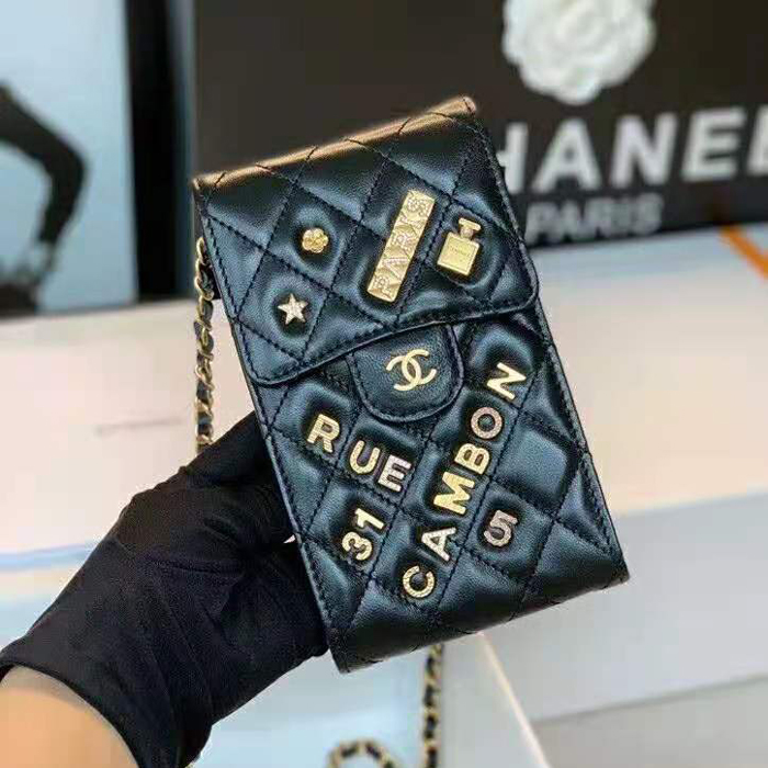 2021 chanel phone holder with chain