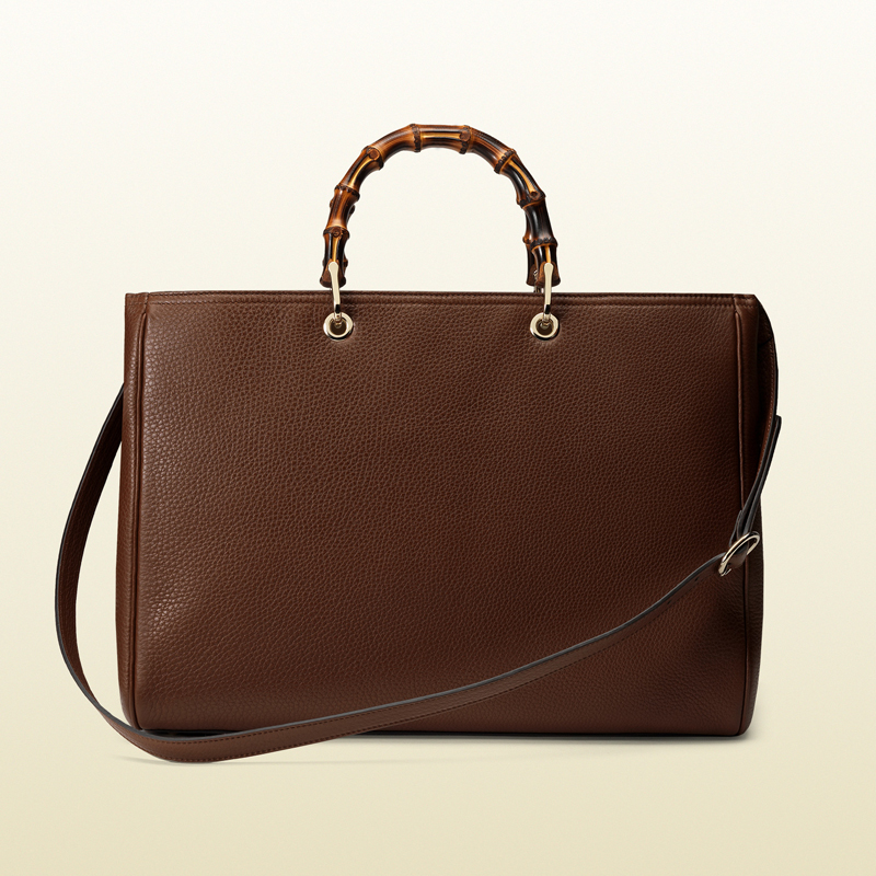 Bamboo shopper leather tote