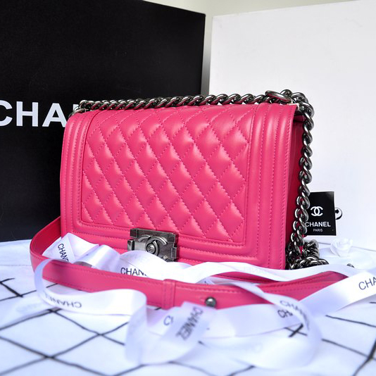 Boy Chanel Flap Shoulder Bag Original Sheepskin Leather A67086 Rose