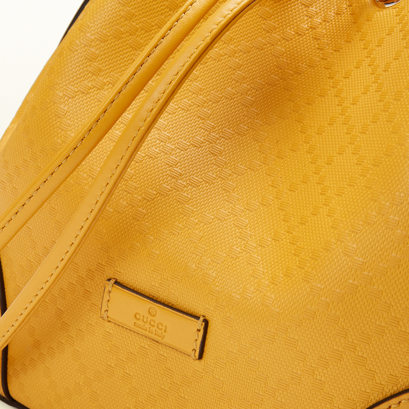 Bright diamante leather bucket bag