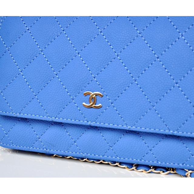 Chanel A33814 Nubuck Cannage Pattern leather mini Flap Bag with Blue
