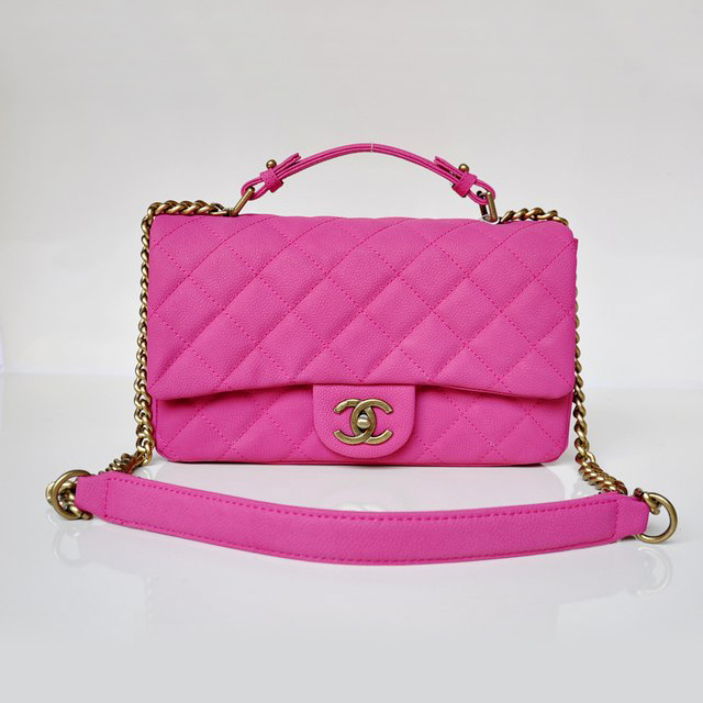 Chanel Classic Cannage Pattern Nubuck Leather Top Flap Bag A67622 Rose