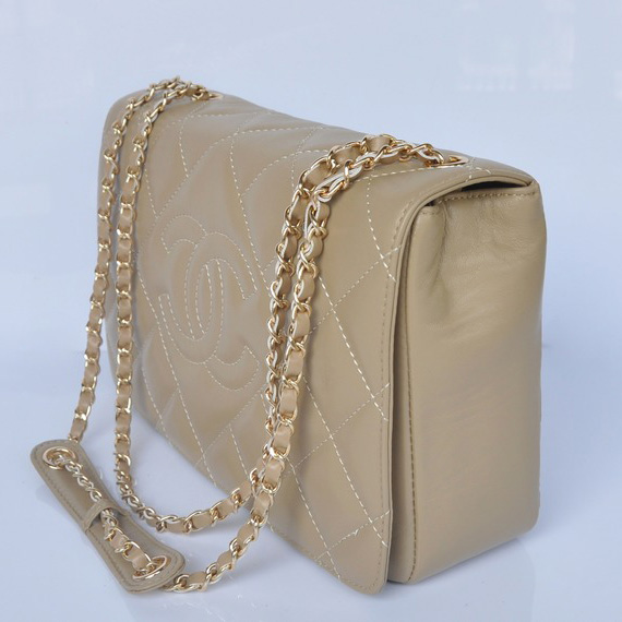 Chanel Sheepskin Leather Flap Shoulder Bag A67748 Apricot