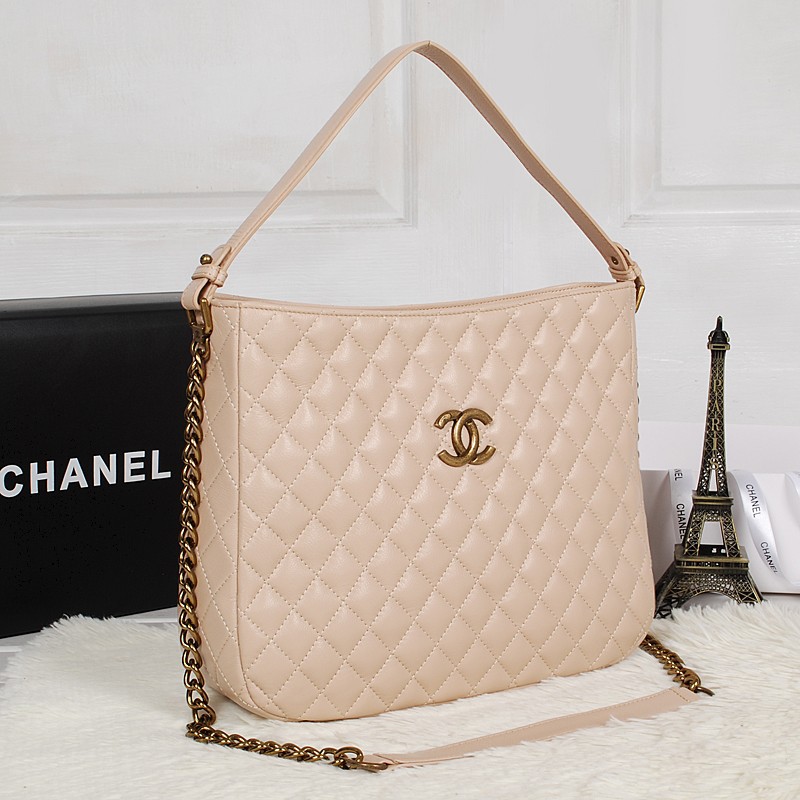 Chanel Sheepskin Leather tote shoulder Bag A2238 Apricot