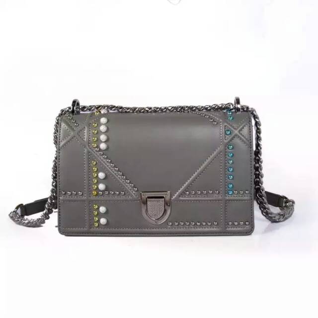 Diorama flap bag in Gray Original Leather