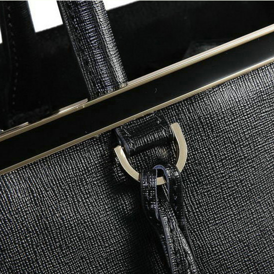 Fendi 2Jours Medium Tote Bag Horsehair 2552M Black