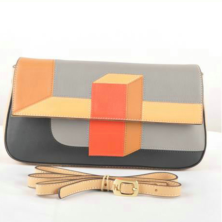 Fendi Multicolour Baguette Pouchette Clutch F2559 Grey