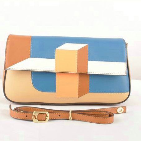 Fendi Multicolour Baguette Pouchette Clutch F2559 SkyBlue