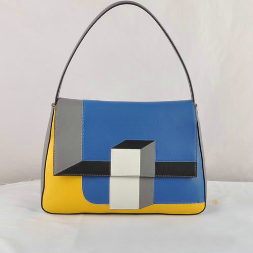 Fendi Multicolour Baguette Shoudler Bag 8BR600 Blue