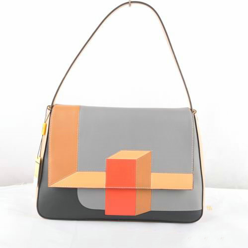 Fendi Multicolour Baguette Shoudler Bag 8BR600 Grey