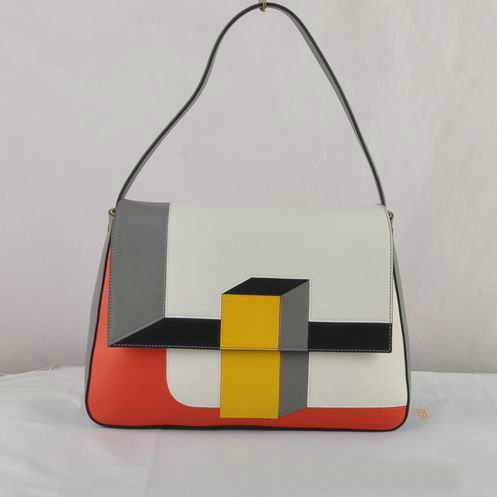 Fendi Multicolour Baguette Shoudler Bag 8BR600 White