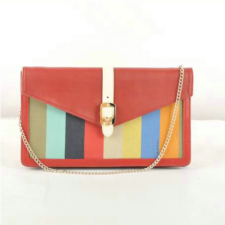 Fendi Pequin Large Canvas Clutch 8M0283 Bordeaux