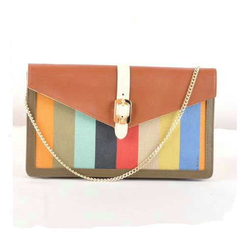 Fendi Pequin Large Canvas Clutch 8M0283 Brown