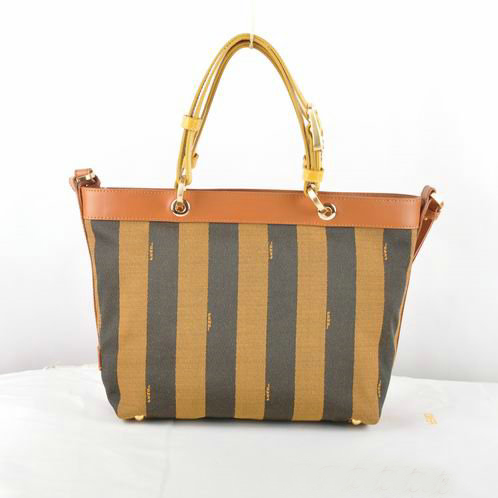 Fendi Pequin Small Shoulder Bag 8BN241 Brown