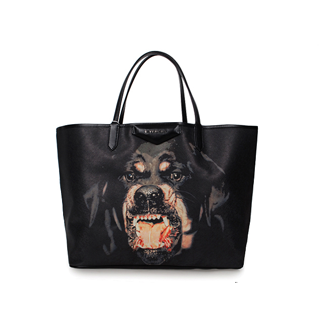 Givenchy Large Antigona Shopping Bag Printed POTTWEILER Saffiano leather Black