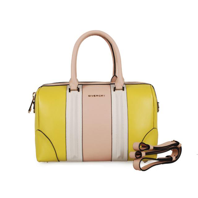 Givenchy Lucrezia Duffel Bag 6233 in Pink with white with Lemon Yellow