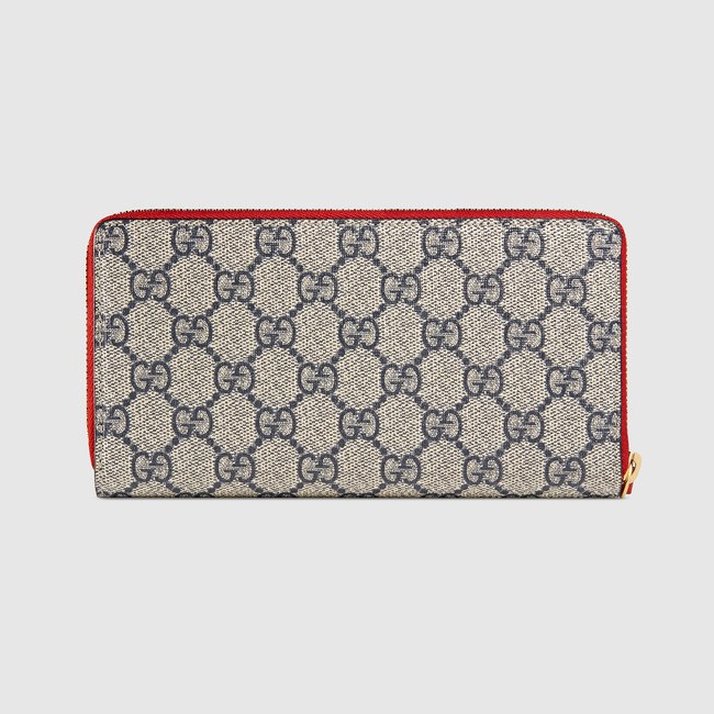Gucci Grosgrain GG Supreme zip around wallet 435293 K2LOG 4069