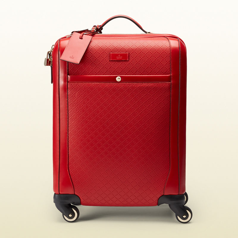 Gucci diamante leather wheeled carry-on suitcase