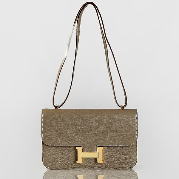 Hermes Constance Bag clemence leather in Dark Gray with Gold hardware