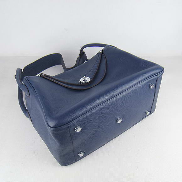 Hermes Lindy 34CM Shoulder Bag Dark Blue H1056