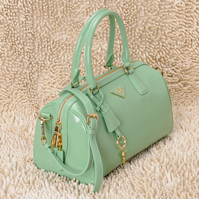 Prada Oil wax skin Leather Handbag BL0796 in Lake green