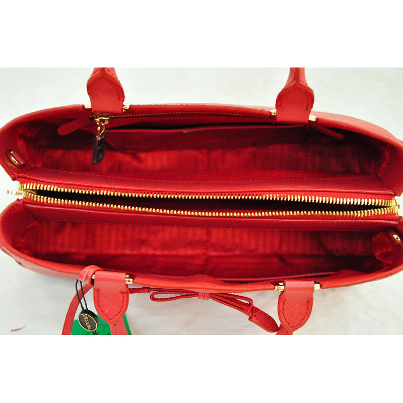 Prada Saffiano Calf Leather Tote Bag 2244 in Flame