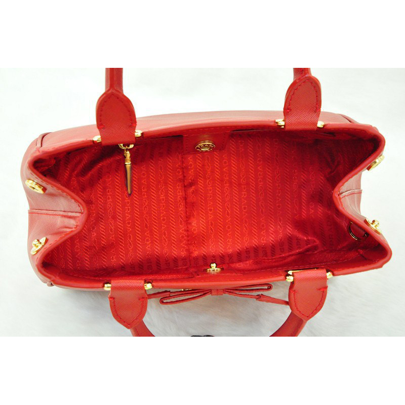 Prada Saffiano Calf Leather Tote Bag BN2245 in Flame