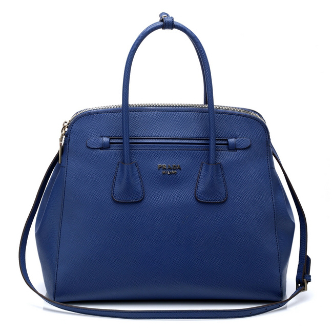 Prada Saffiano Cuir Leather Tote Bag 103359 in Royal blue