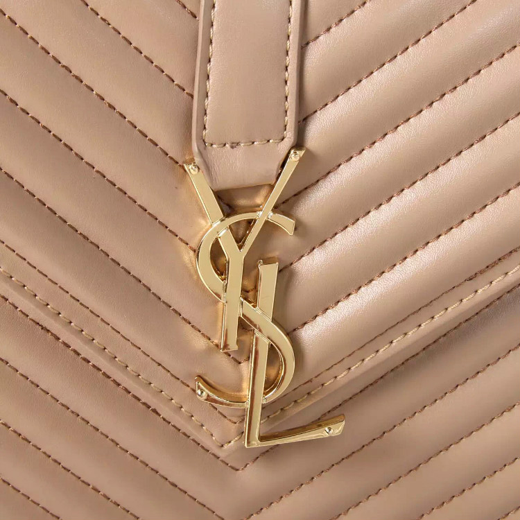 Saint Laurent classic monogramme medium satchel in lambskin Leather Bag Y3007 Apricot