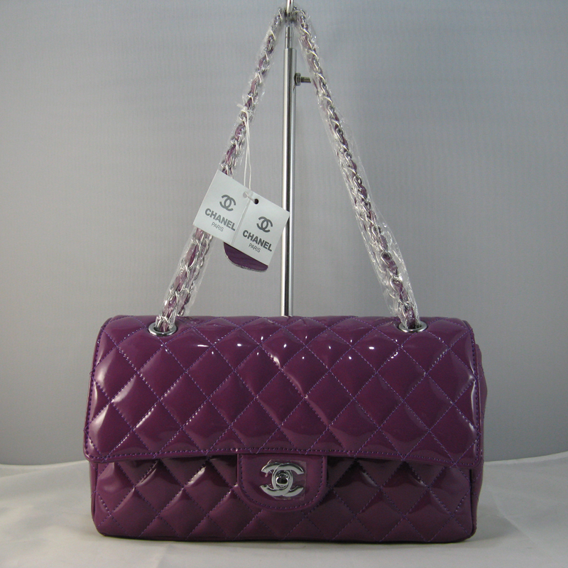 Chanel purple color with Silver chain