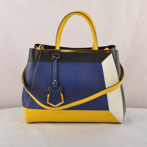Fendi '2Jours Block' leather mixed colors handbags